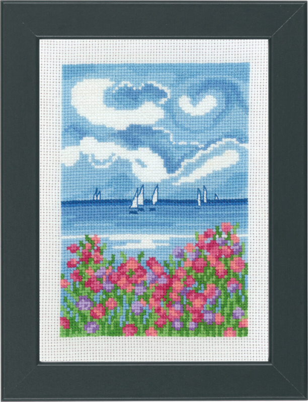 Embroidery Kit Sailing Ships 13 x 18 cm / 5.12 x 7.09 in