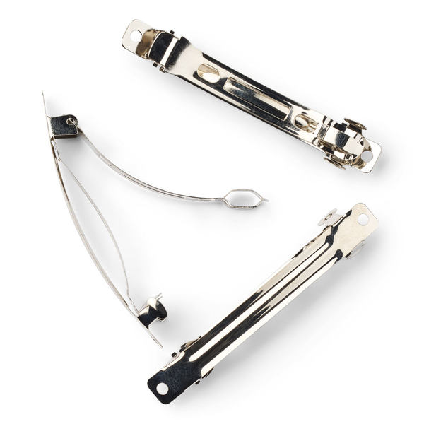 LindeHobby Hair Barrettes, Silver, 8 mm, 3 pcs