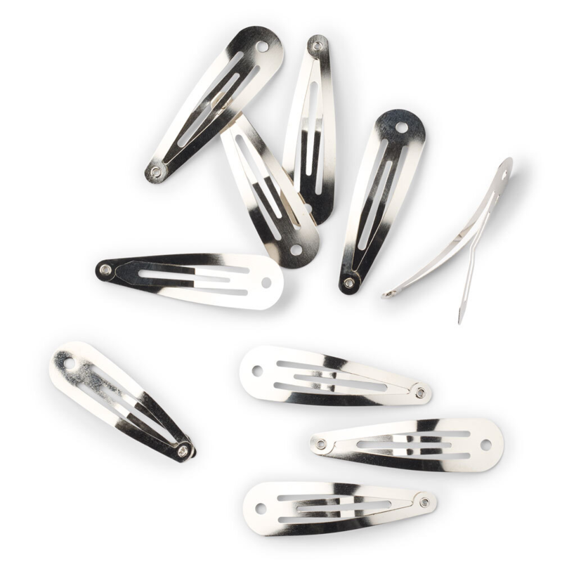 LindeHobby Hair Clips, Silver, 45x14 mm, 10 pcs