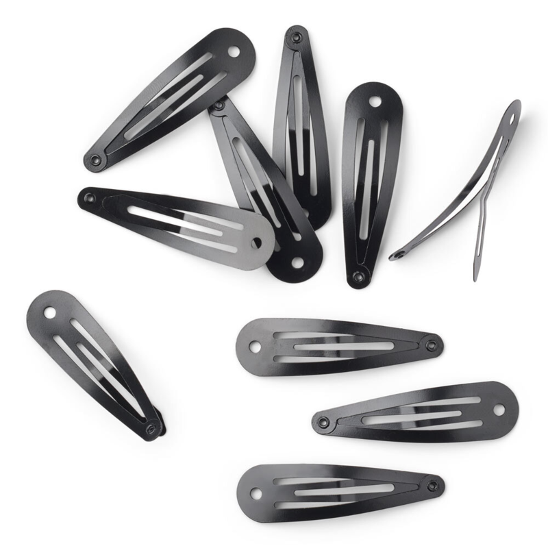 LindeHobby Hair Clips, Black, 45x14 mm, 10 pcs