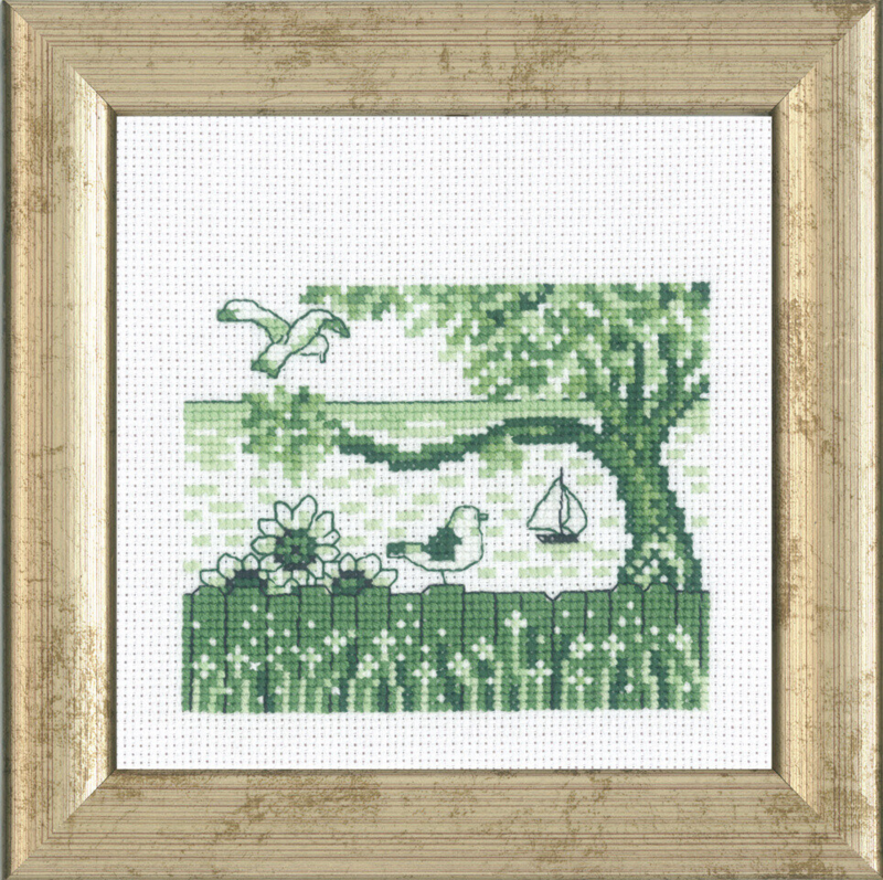 Embroidery Kit The Seagulls R5995 12 x 12 cm / 4.72 x 4.72 in