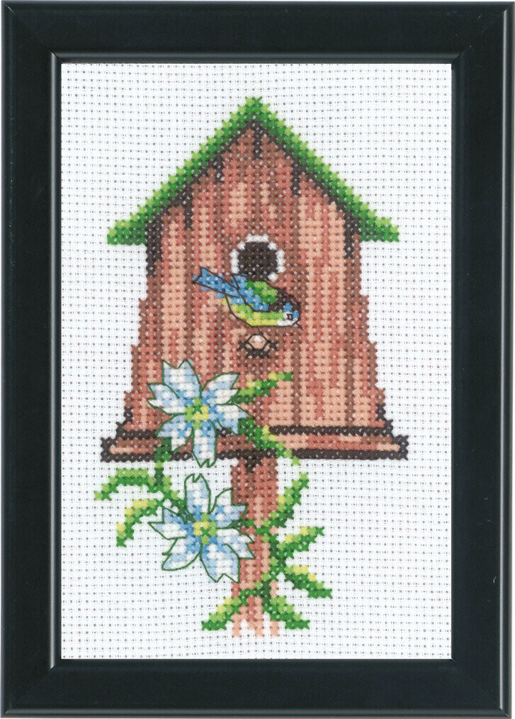 Embroidery Kit Birdhouses 9 x 14 cm / 3.54 x 5.51 in
