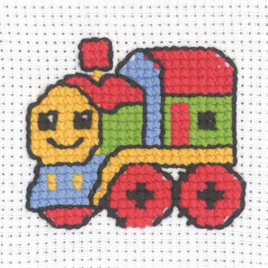 Embroidery Kit Train 8cm x 8cm / 3.15in x 3.15in