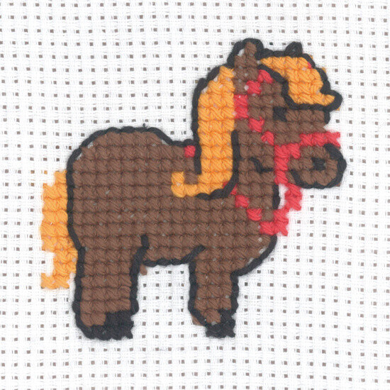 Embroidery Kit Horse 8 x 8 cm / 3.15 x 3.15 in