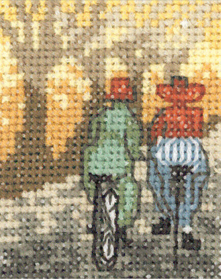 Embroidery Kit Bicycles 5 x 6.5 cm / 1.97 x 2.56 in