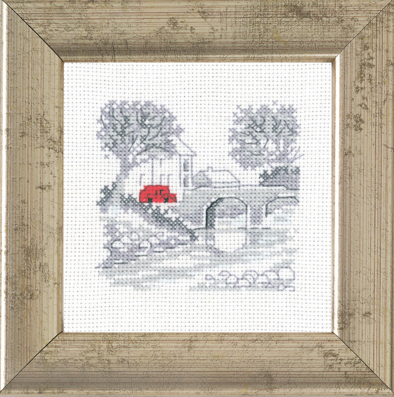 Embroidery Kit Bridge/car 9 x 9 cm / 4 x 4 in R5370