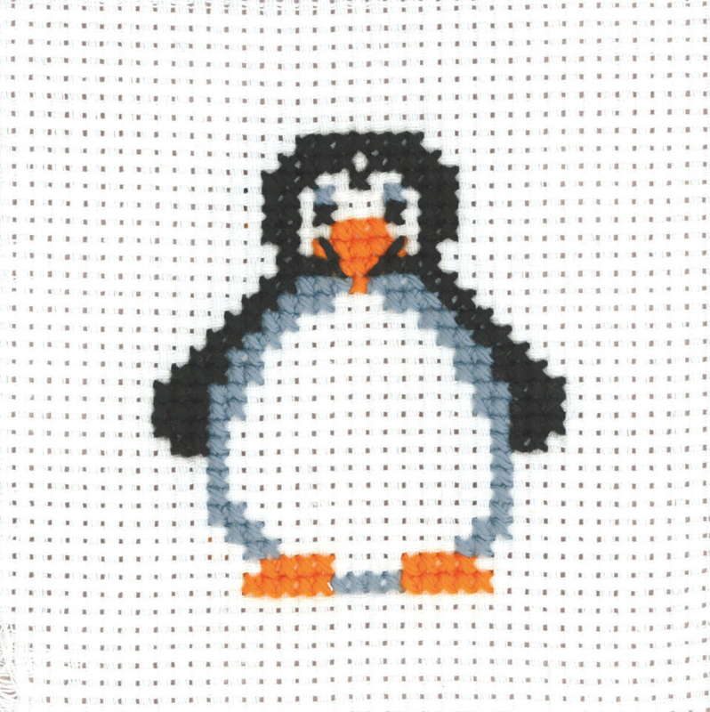Embroidery Kit MFK Penguin 8 x 8 cm / 3.15 x 3.15 in