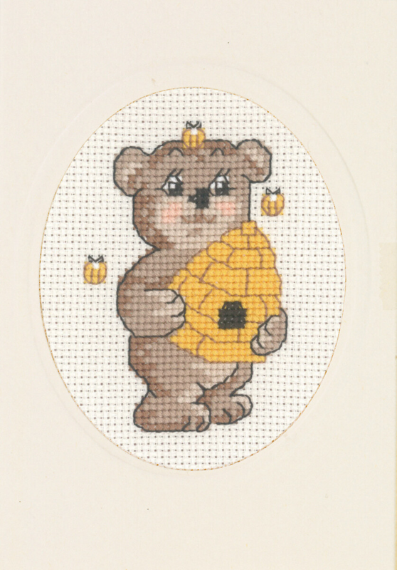 Embroidery Kit Bee Bear 9cm / 3.54in x 13cm / 5.12in