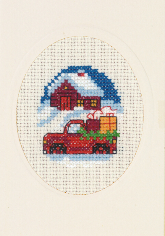 Embroidery Kit Red Truck M5875/00 9 x 13 cm / 3.54 x 5.12 in