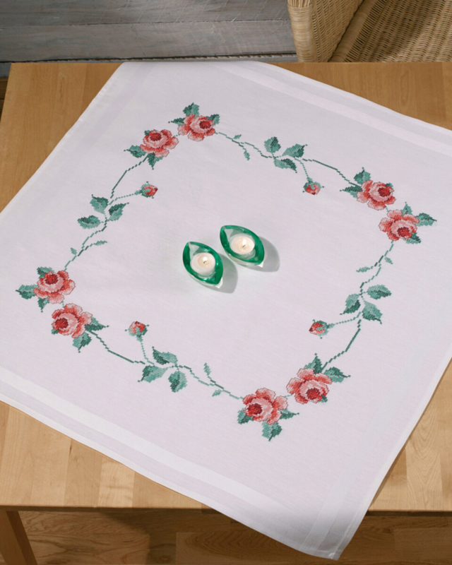 Embroidery Kit Roses in Cross Stitch 80 x 80 cm / 31 x 31 in