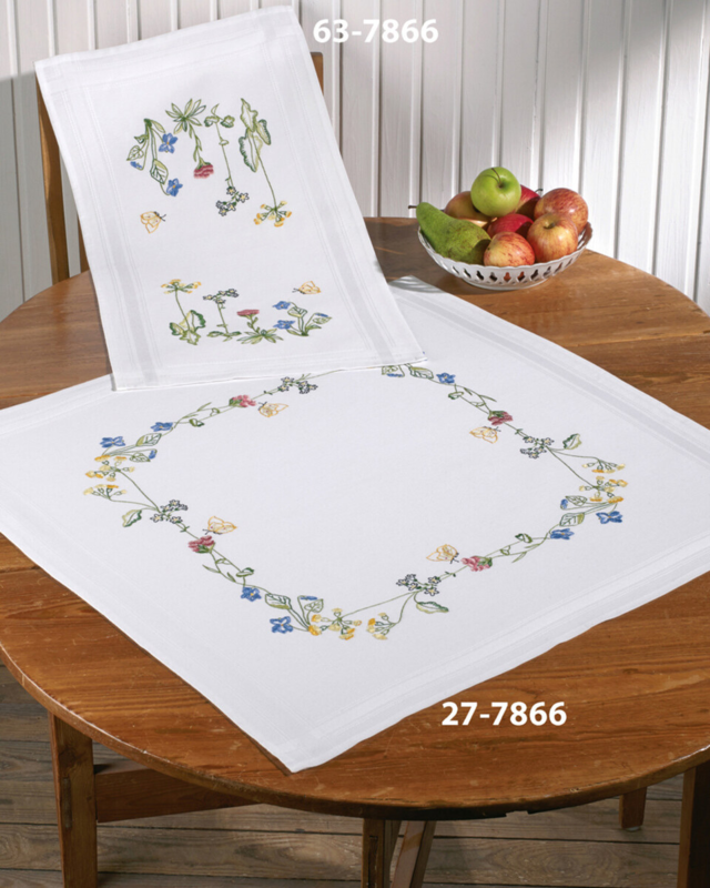 Embroidery Kit Almond Flowers 80 x 80 cm / 31.5 x 31.5 in