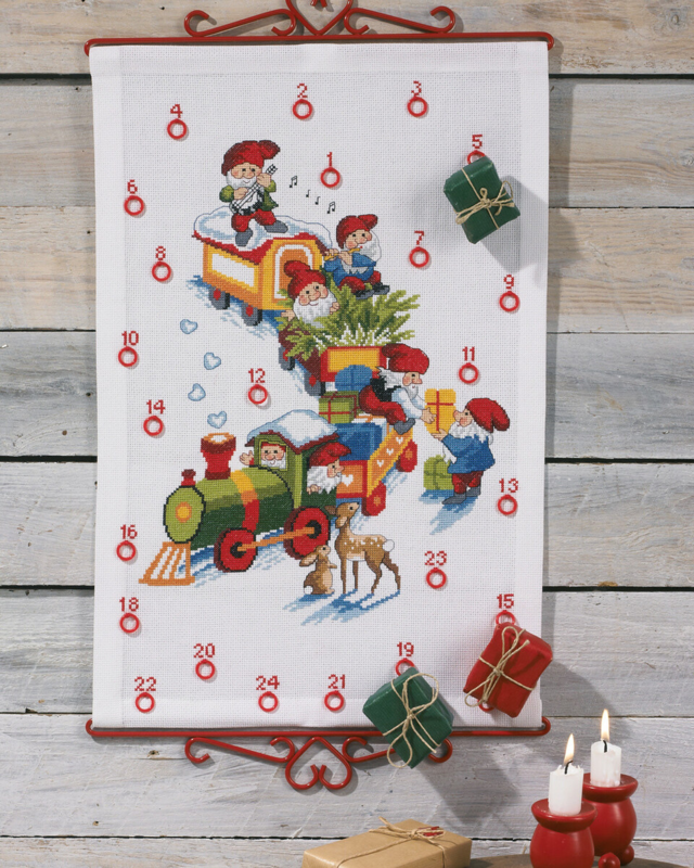 Embroidery Kit Train/elves B5125/35 35x54 cm / 13.78x21.26 in