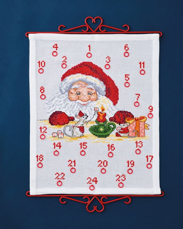 Embroidery Kit Santa Claus & Mouse 38 x 46 cm / 14.96 x 18.11 in B5125/38