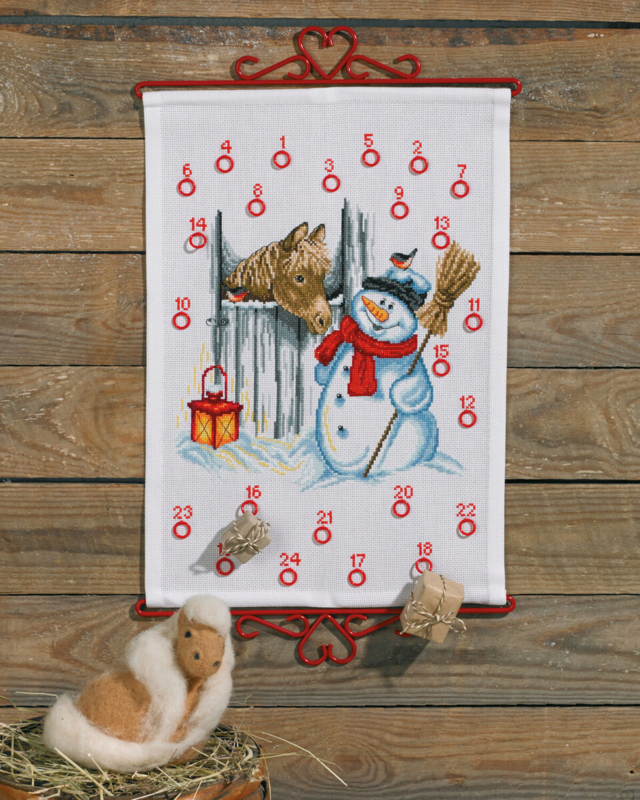Embroidery Kit Snowman & Horse B5125/32 32 x 45 cm / 12.6 x 17.72 in