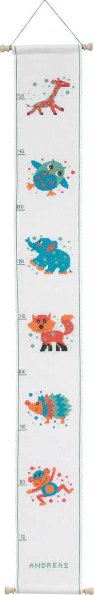 Embroidery Kit Measuring Tape with Animals 12 x 97 cm / 4.72 x 38.19 in