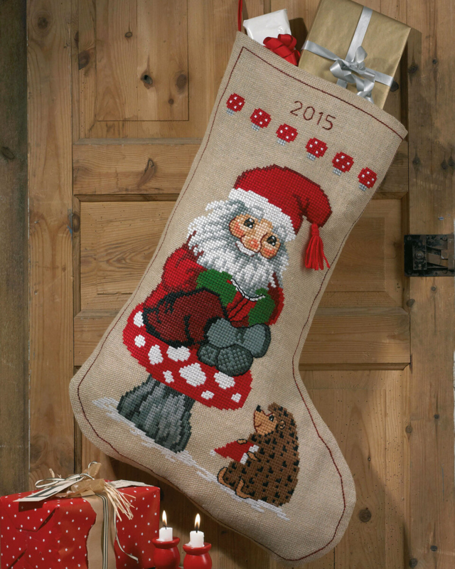 Embroidery Kit Elf and Hedgehog 60 x 84 cm / 23.62 x 33.07 in