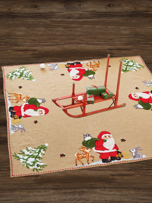 Embroidery Kit Santa Claus & Owl 172 x 172 cm / 67.72 x 67.72 in