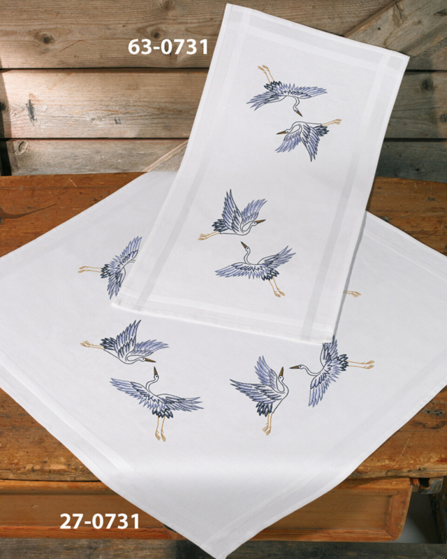 Embroidery Kit Cranes 40 x 80 cm / 15.75 x 31.50 in