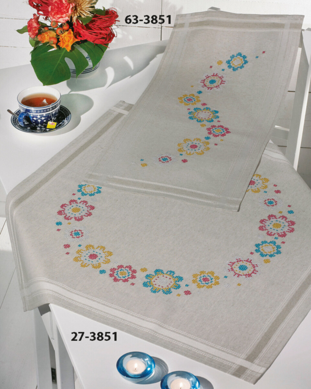 Embroidery Kit Happy Flowers XXX 40 x 80 cm / 15.75 x 31.5 in