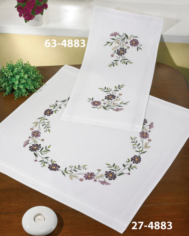 Embroidery Kit Flowers 40 x 80 cm / 15.75 x 31.5 in