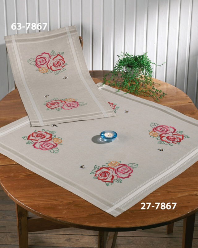 Embroidery Kit Roses & Bumblebee 40 x 80 cm / 16 x 31 in