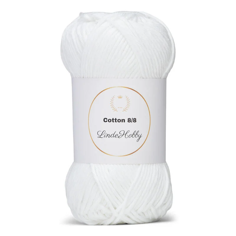LindeHobby Cotton 8/8 – Natural Harmony, 10 balls 019 Bianco