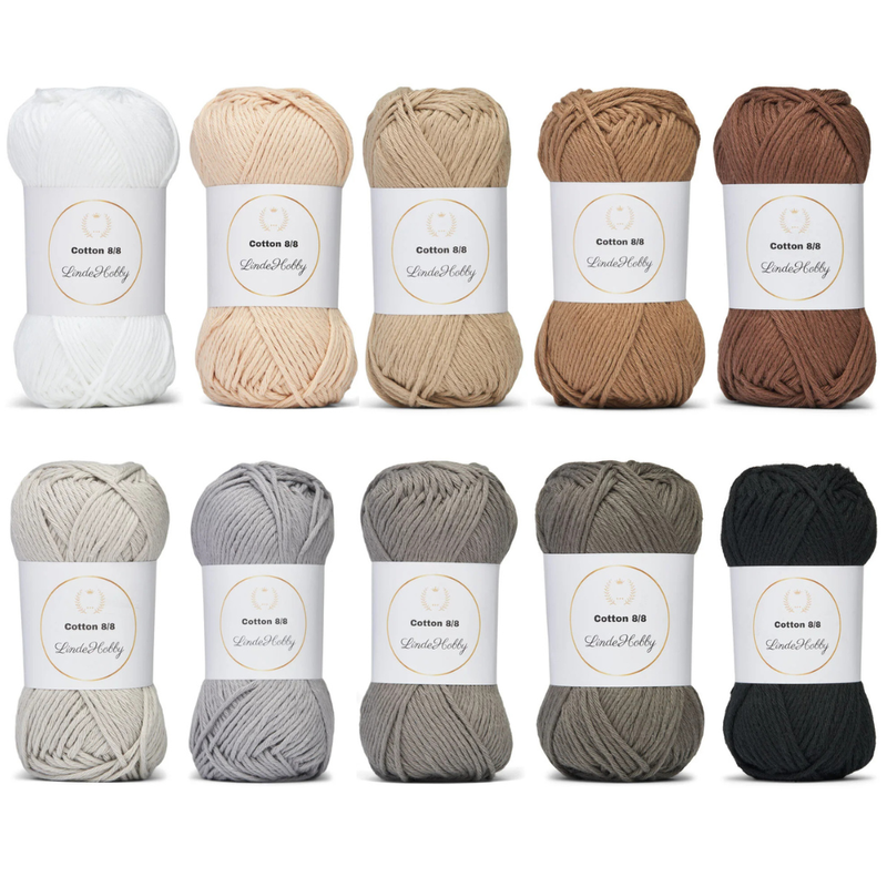LindeHobby Cotton 8/8 – Natural Harmony, 10 balls