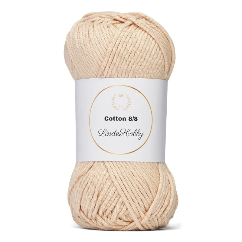LindeHobby Cotton 8/8 – Natural Harmony, 10 balls 023 Ecru