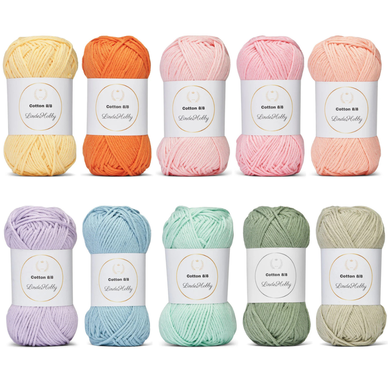 LindeHobby Cotton 8/8 - Soft Pastel Dream, 10 skeins