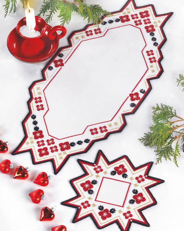 Embroidery Kit Black long stitch 28 x 60 cm / 11 x 24 in