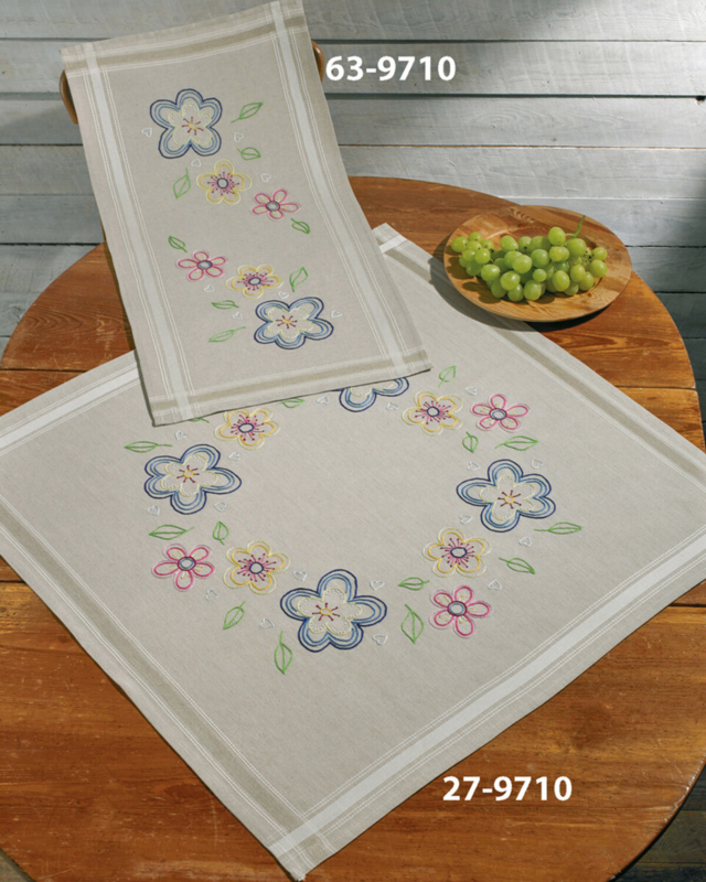 Embroidery Kit Flowers Naive 40x80 cm / 16x31 in