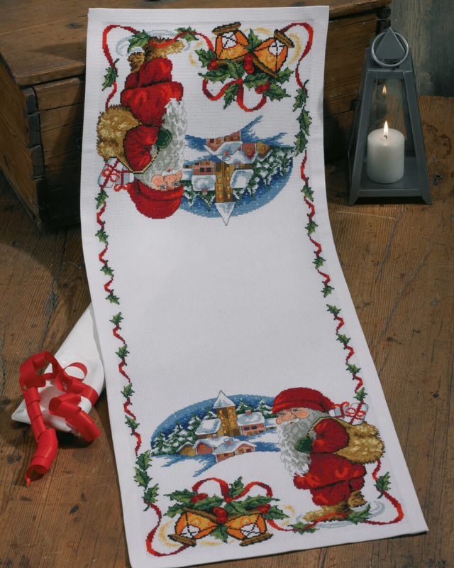 Embroidery Kit Elf and Village 34 x 89 cm / 13.39 x 35.04 in