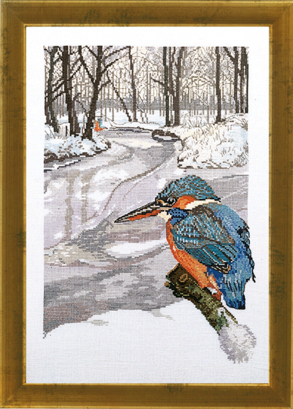 Embroidery Kit Kingfisher R5350 47 x 34 cm / 18.50 x 13.39 in