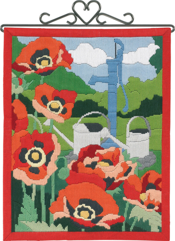 Embroidery Kit Poppies 30 x 38 cm / 12 x 15 in