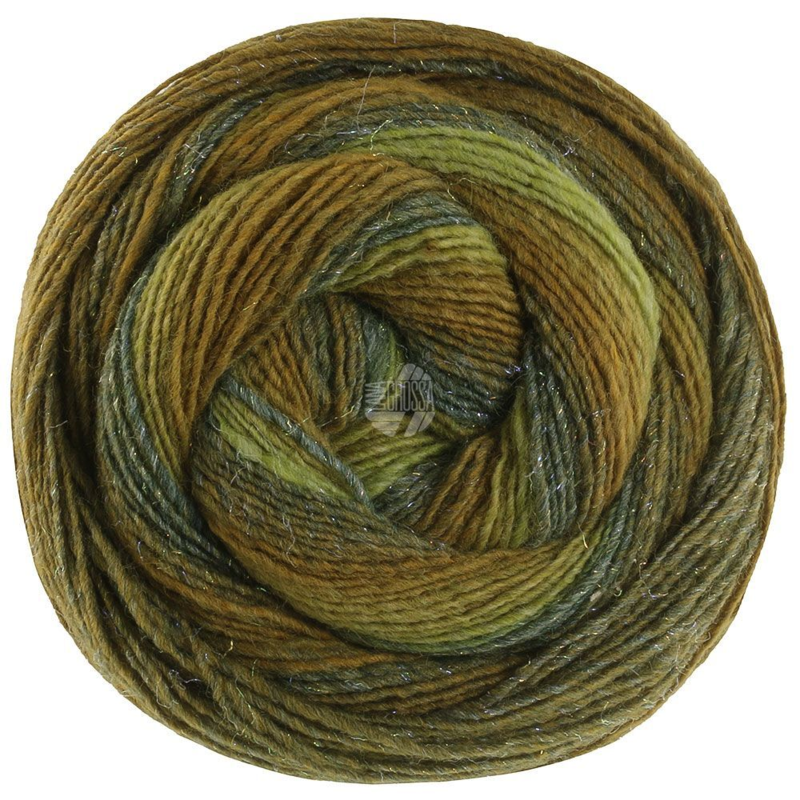 Lana Grossa Gomitolo Gala 4035 Forest green/moss green/ochre brown/pistachio