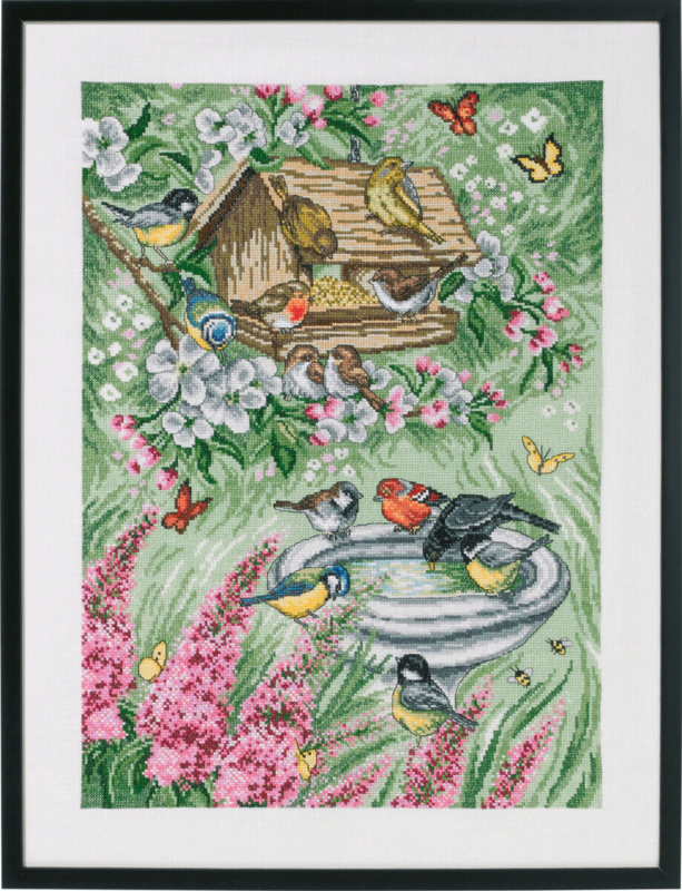 Embroidery Kit Birds in the Garden 45x59 cm / 17.72x23.23 in