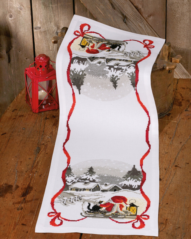 Embroidery Kit Santa Claus in the Night 34 x 100 cm / 13.39 x 39.37 in