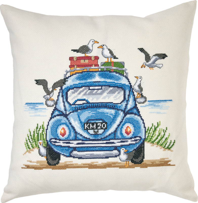 Embroidery Kit VW and seagulls 38 x 38 cm / 14.96 x 14.96 in