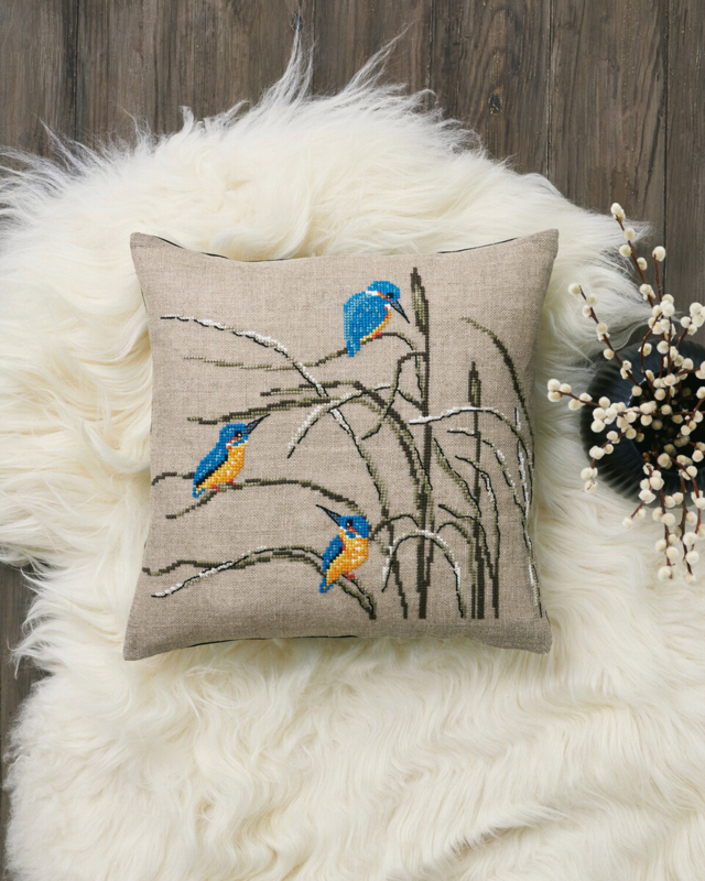 Embroidery Kit Kingfishers 40x40 cm / 16x16 in