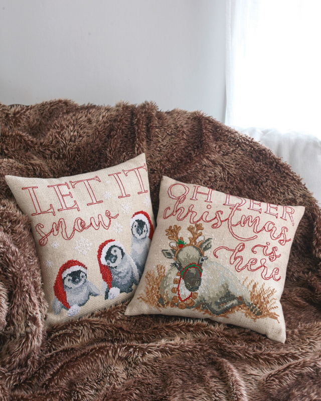 Embroidery Kit Let it snow 40 x 40 cm / 16 x 16 in