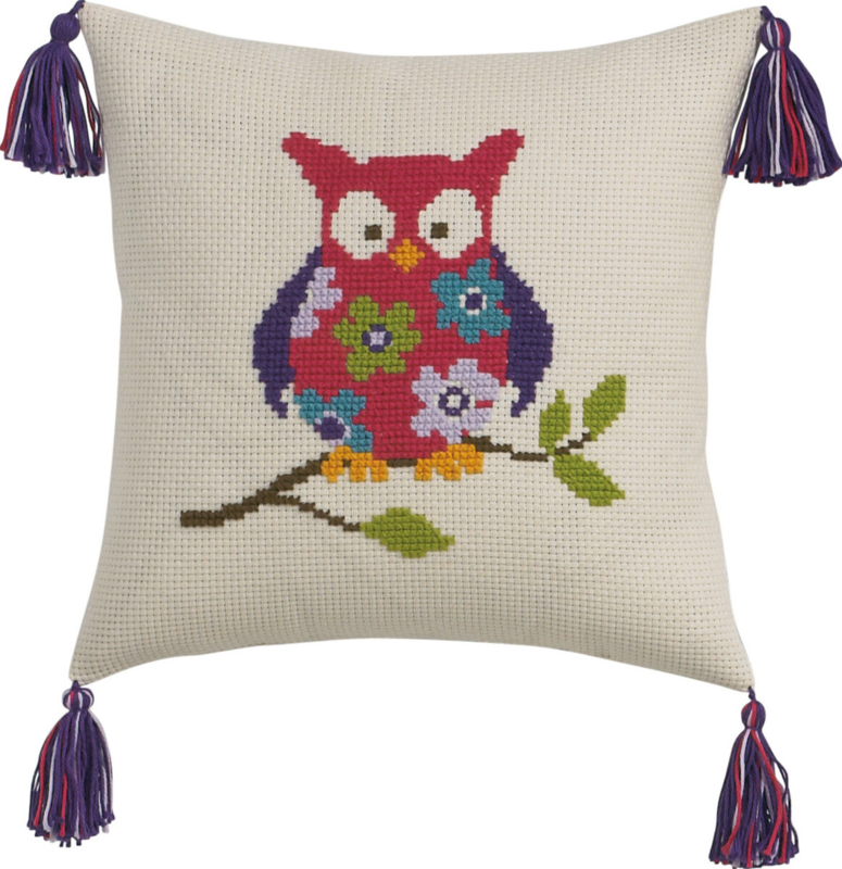 Embroidery Kit Owl 30 x 30 cm / 12 x 12 in