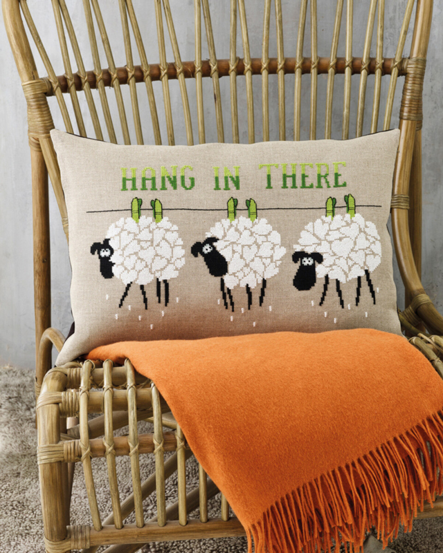 Embroidery Kit Hang in there 58 x 40 cm / 22.83 x 15.75 in