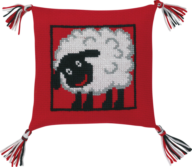 Embroidery Kit Sheep 28 x 28 cm / 11.02 x 11.02 in