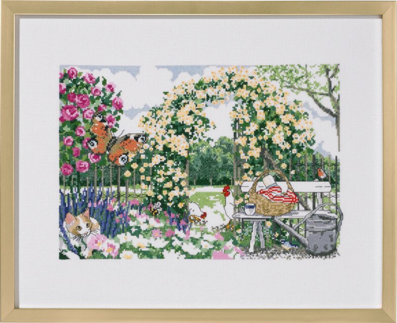 Embroidery Kit Flower Garden 50x40 cm / 20x16 in