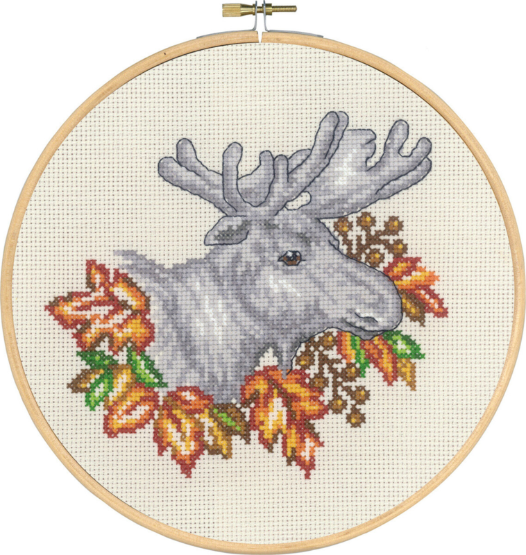 Embroidery Kit Moose in Autumn w/5810/20 20Ø / 7.87 dia.