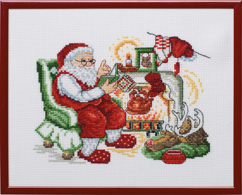Embroidery Kit Santa Claus & Rudolph R5798 25 x 20 cm / 10 x 8 in