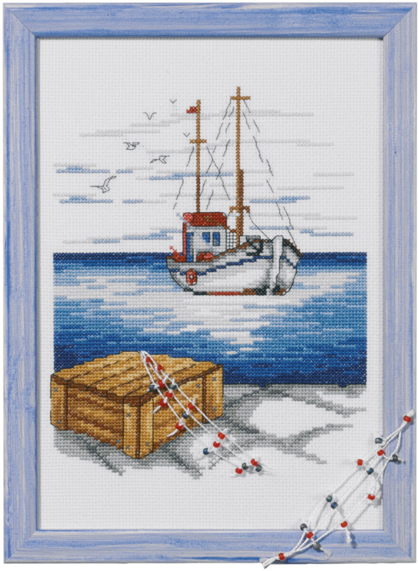 Embroidery Kit Schooner 20 x 28 cm / 8 x 11 in