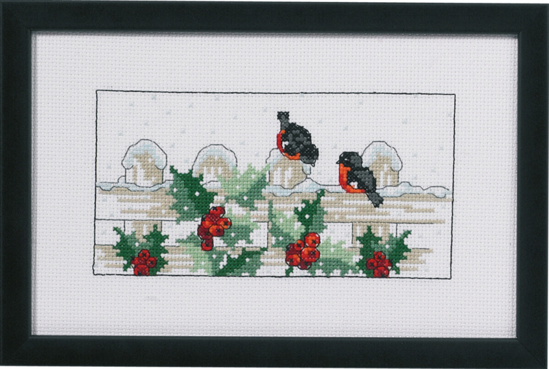 Embroidery Kit Bullfinches R5320 24 x 15 cm / 9.45 x 5.91 in