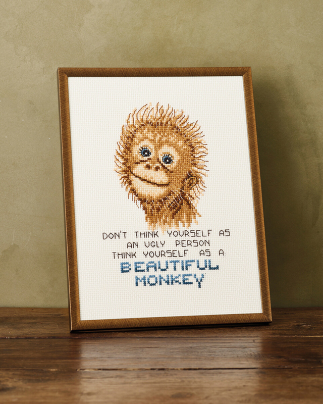 Embroidery Kit Orangutan R5703 18 x 24 cm / 7.09 x 9.45 in