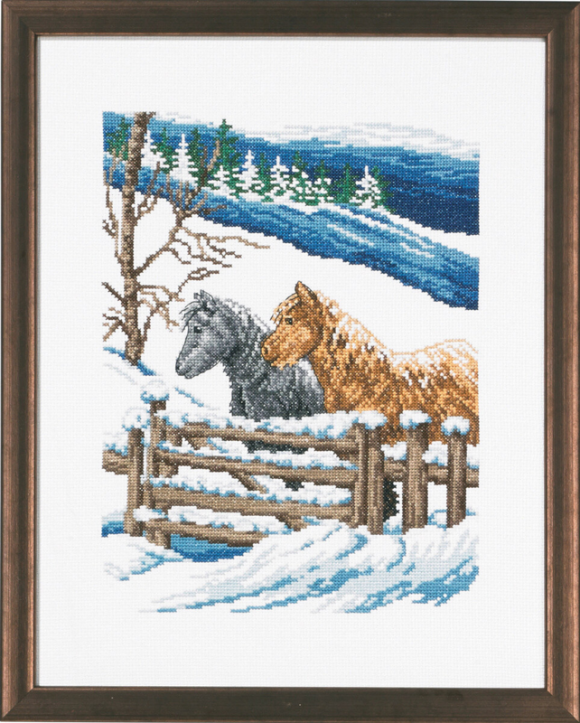 Embroidery Kit Winter Enclosure R5369 29 x 37 cm / 11 x 15 in